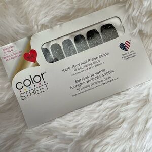Color Street Black Widow Black with Glitter nail polish strips